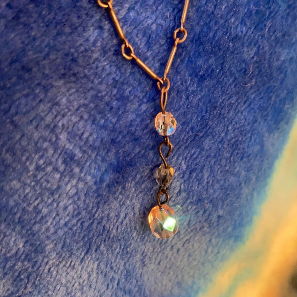 Aged Patina 16” Necklace with one inch dangle